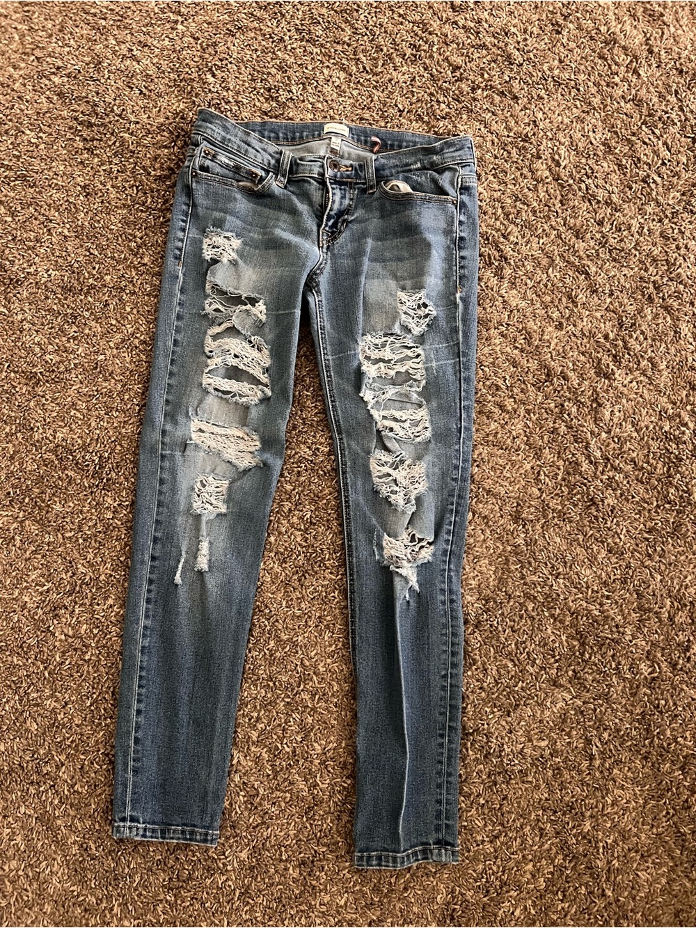 Sneak Peek Ripped Skinny Jeans - medium/Light Blue